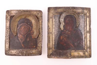 2 Ikonen "Gottesmutter von Kasan/ Vladimirskaja" - Jewellery, Works of Art and art