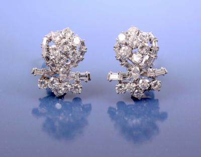 Brillant/Diamant Ohrclipse zusammen ca. 6,50 ct - Gioielli, arte e antiquariato