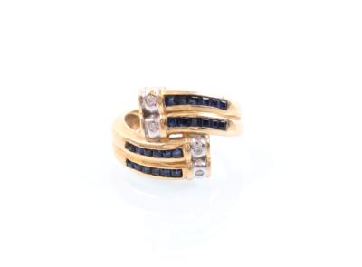 Brillant/Saphir-Ring - Gioielli, arte e antiquariato