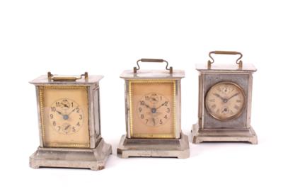 3 alte Tischwecker, 1. Hälfte 20. Jhdt., - Watches