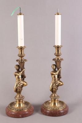 Paar Tischlampen, in klassizistischem Stil, - Schmuck, Kunst & Antiquitäten