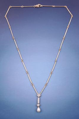 Diamant/Kulturperlencollier - Jewellery, Works of Art and art