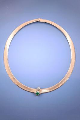 Brillant/Smaragd-Collier - Šperky, umění a starožitnosti