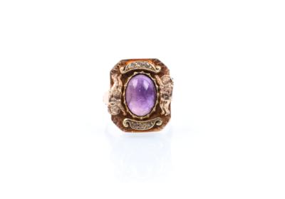 Diamant-Amethyst-Ring - Gioielli, arte e antiquariato