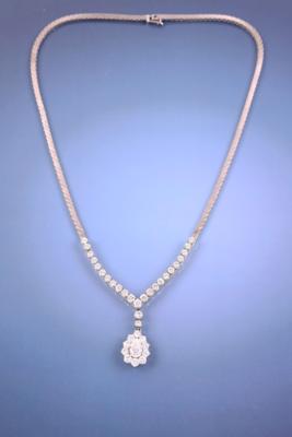 Brillant/Diamant-Collier zus. ca. 4,90 ct - Klenoty a Hodinky