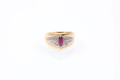 Diamant/Rubin-Damenring - Jewelry, Art & Antiques