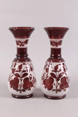 Vasenpaar, wohl Böhmen, letztes Viertel 19. Jhdt., - Jewelry, Art & Antiques
