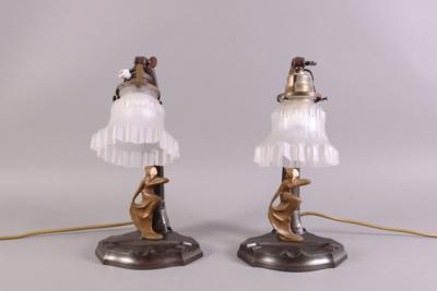 Paar Art Deco-Nachttischlampen, um 1930, - Jewelry, Art & Antiques