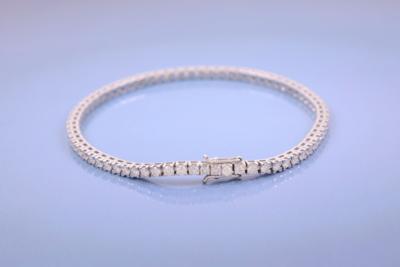 Brillantarmkette zus. 3,72 ct sog. "Tennisarmband" - Schmuck, Kunst & Antiquitäten