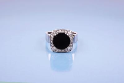 Brillant/Diamant/Onyx-Ring - Jewelry, Art & Antiques