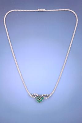 Brillant/Smaragd Collier - Šperky, umění a starožitnosti