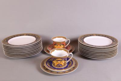 18 Speiseteller, 2 Kakaotassen mit Untersatz und Dessertteller, deutsches Porzellan, Marke Rosenthal, - Jewelry, Art & Antiques