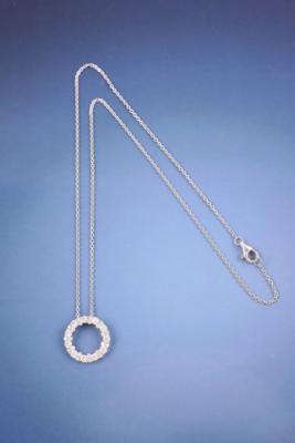 Brillantanhänger an Halskette zusammen ca. 1 ct - Gioielli, arte e antiquariato