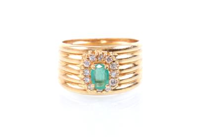 Brillant Smaragd Damenring - Jewelry, Art & Antiques