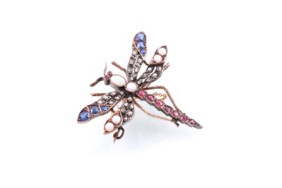 Diamant/Farbstein/Opalbrosche "Libelle" - Šperky, umění a starožitnosti