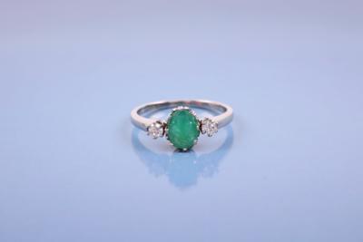 Brillant/Smaragd-Damenring - Jewelry, Art & Antiques