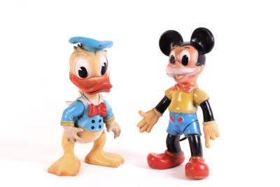 2 Walt Disney Comicfiguren "Donald Duck  &  Mickey Mouse", - Šperky, umění a starožitnosti