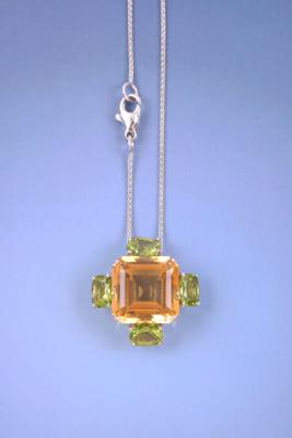 Citrin/Peridotanhänger an Halskette - Jewelry, Art & Antiques