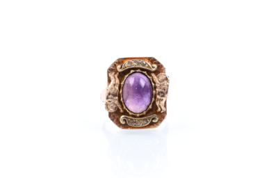 Diamant-Amethyst-Ring - Jewelry, Art & Antiques