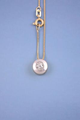 Altschliffdiamant-Anhänger an Halskette ca. 0,50 ct, - Schmuck, Kunst & Antiquitäten