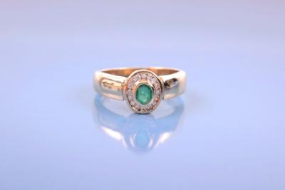 Brillant/Smaragd-Ring - Gioielli, arte e antiquariato