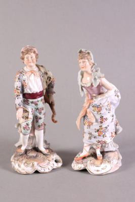 Figurenpaar, deutsches Porzellan, Marke Rudolstadt/Volkstedt, - Gioielli, arte e antiquariato