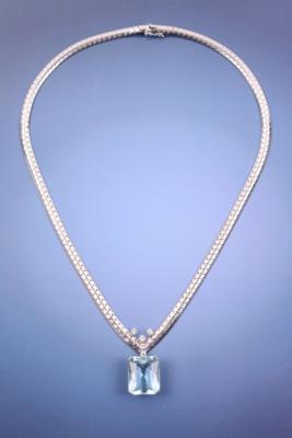 Aquamarin/Brillantcollier - Jewelry, Art & Antiques