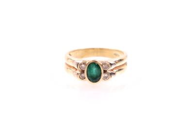 Brillant/Smaragddamenring - Jewelry, Art & Antiques