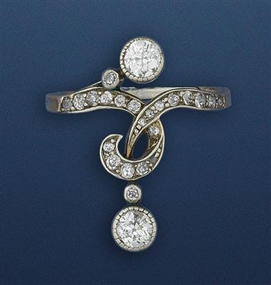 Jugendstil-Brillantdamenring - Art and Antiques, Jewellery