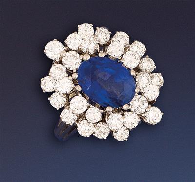 Brillant-Saphir-Damenring - Art and Antiques, Jewellery