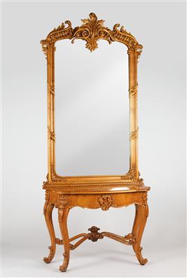 Spätbiedermeier-Konsoltisch mit Spiegelaufsatz um 1850 - Arte e oggetti d'arte, gioielli