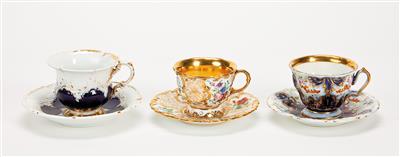 3 Kaffeetassen mit Untertassen - Art and Antiques, Jewellery