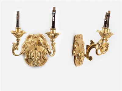Paar Wandleuchten in Spätbarock-Charakter - Art and Antiques, Jewellery