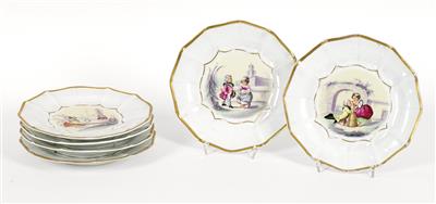 6 Dessertteller - Mobili, gioielli, vetri e porcellane