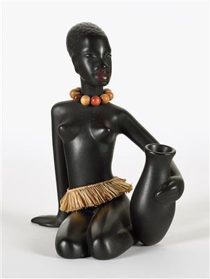 Sitzende Afrikanerin mit Wasserkrug - Arte, antiquariato e gioielli