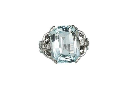 Aquamarin/Diamant-Damenring - Kunst, Antiquitäten und Juwelen