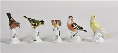 5 Vogelfiguren - Art, antiques and jewellery