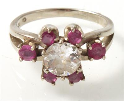 Diamant-Rubin Ring - Antiques, art and jewellery