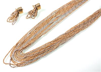 1 Collier, 2 Ohrclipgehänge - Antiques, art and jewellery