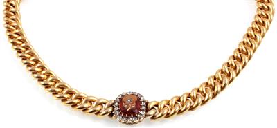 Diamant Granatcollier - Antiques, art and jewellery