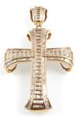 Diamant Kreuzanhänger zus. ca.5,50 ct - Kunst, Antiquitäten und Schmuck
