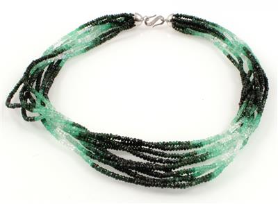 Smaragd Beryllcollier zus. ca.280 ct - Umění, starožitnosti, šperky