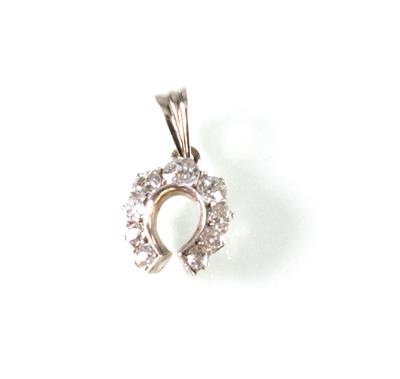 Diamantanhänger "Hufeisen" zus. ca. 0,75 ct - Umění, starožitnosti, šperky