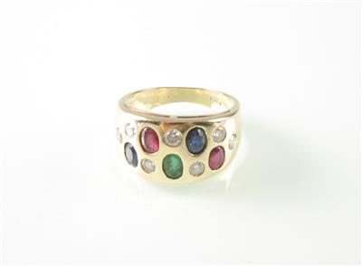 Brillant-Farbstein(Damen) Ring - Antiques, art and jewellery