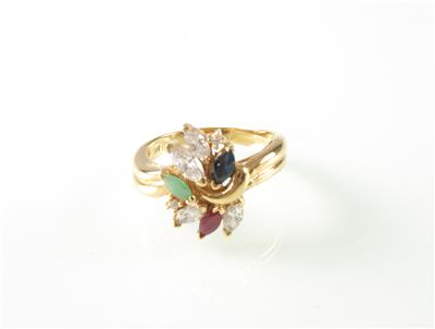 Zirkonia-Farbstein(Damen) ring - Antiques, art and jewellery