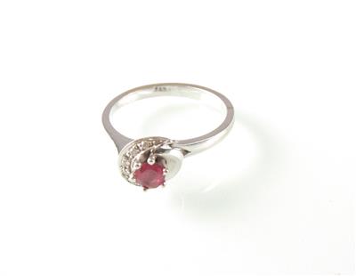 Rubin-Diamant(Damen) Ring - Umění, starožitnosti, šperky