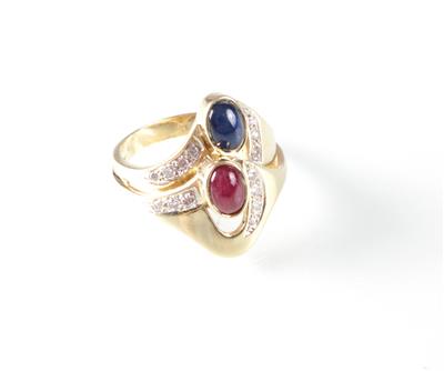 Brillant/Farbstein (Damen) ring - Umění, starožitnosti, šperky