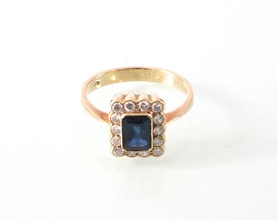 Brillant-Saphir (Damen) ring - Umění, starožitnosti a šperky