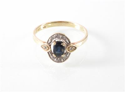 Diamant Saphir (Damen) ring - Art, antiques and jewellery