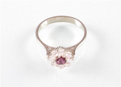 Brillant Rubin (Damen) ring - Art, antiques and jewellery